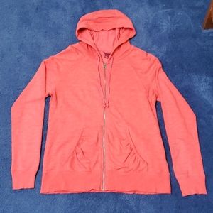 Merona red/orange zip up hooded sweatshirt